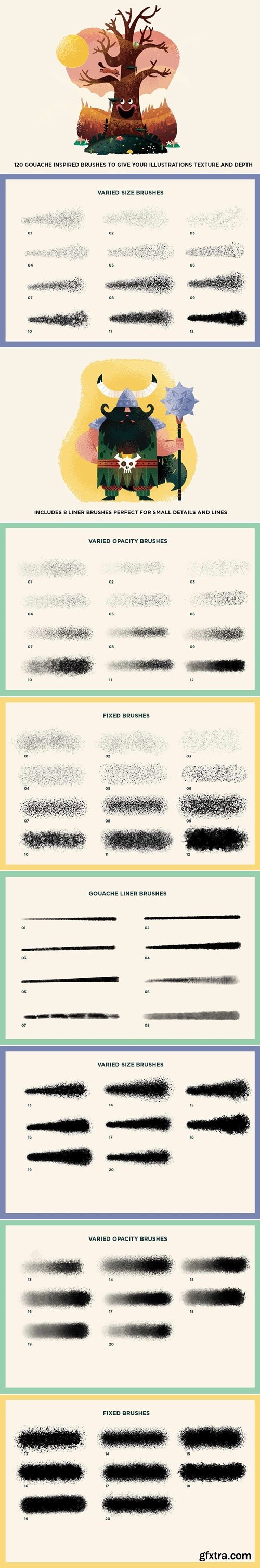 RetroSupply - Gouache Shader Brushes for Procreate