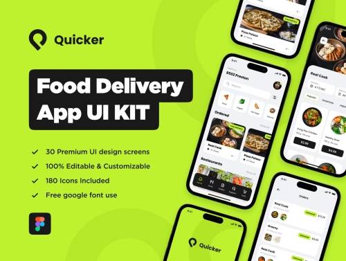 'Quicker Food Delivery App UI KIT' 'Quicker Food Delivery App UI KIT'