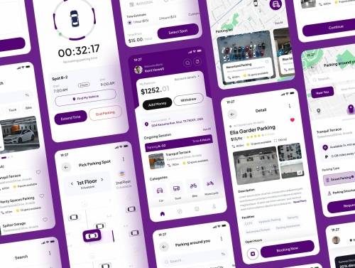 'SpacePoint - Parking Space Booking App UI Kits'