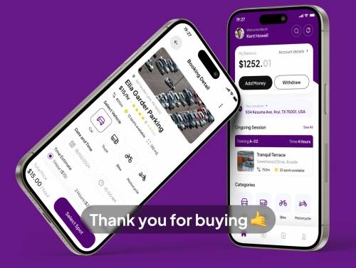 'SpacePoint - Parking Space Booking App UI Kits'
