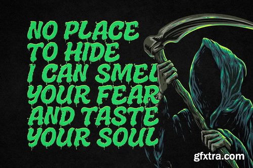 CreativeMarket - Melted Brain Layered Dripping Hallowen Font