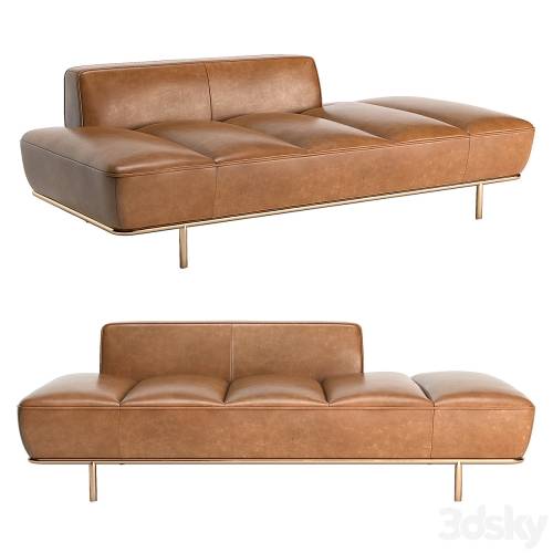'3dsky Pro - CB2 Lawndale Saddle Leather Daybed With Brass Base' '3dsky Pro - CB2 Lawndale Saddle Leather Daybed With Brass Base'