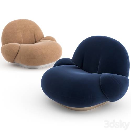 '3dsky Pro - Pacha Lounge Chair with armrest by GUBI'