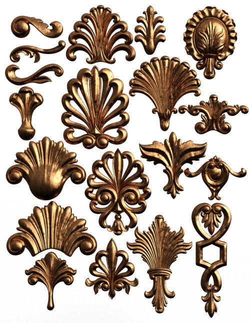 Baroque Ornament Elements 25xPNG