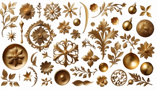 Baroque Ornament Elements 25xPNG