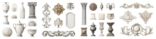 Baroque Ornament Elements 25xPNG