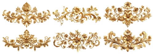 Baroque Ornament Elements 25xPNG