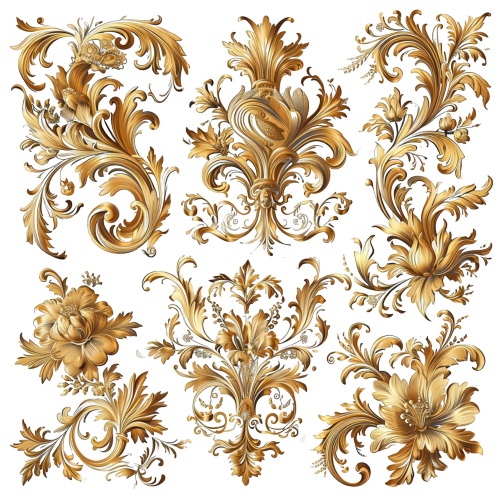 Baroque Ornament Elements 25xPNG