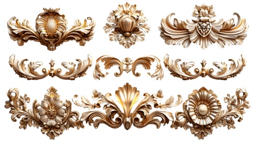 Baroque Ornament Elements 25xPNG