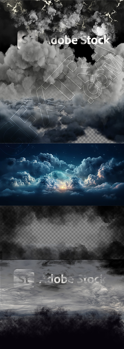 Transparent 25 Dark Clouds PNG EPS JPG