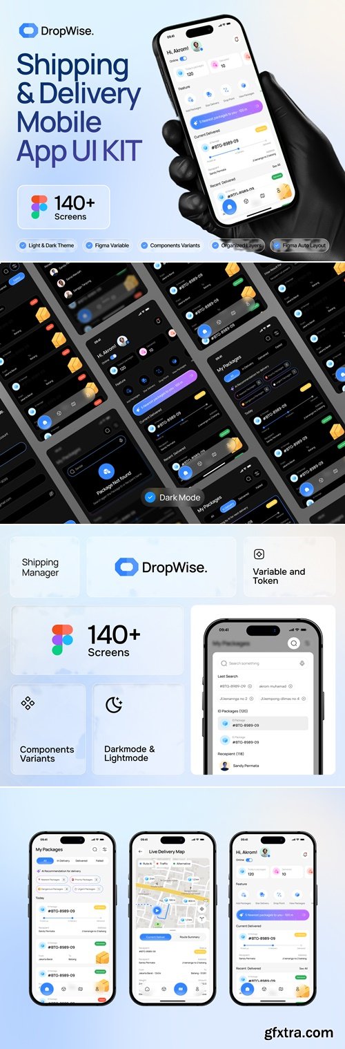 DropWise - Shipping & Delivery Mobile App UI KIT