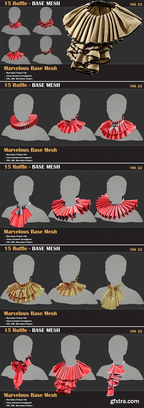 Artstation - 15 Ruffle BASE MESH - VOL 22