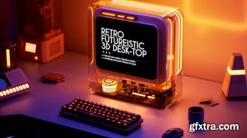 MotionArray - Retro Futuristic 3D Desktop