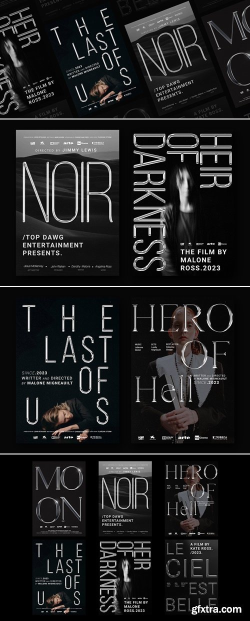 Pixflow - Chrome Movie Posters