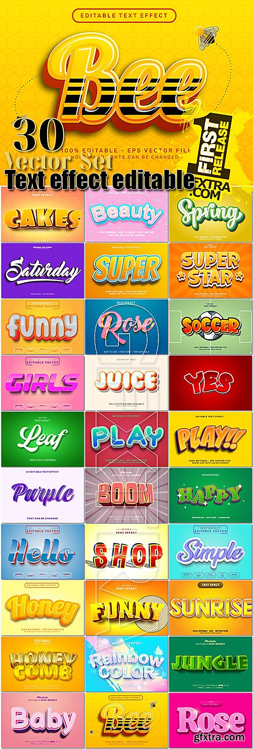 Text effect editable, 30 style text effectvector vector Illustration Text effect editable, 30 style text effectvector vector Illustration