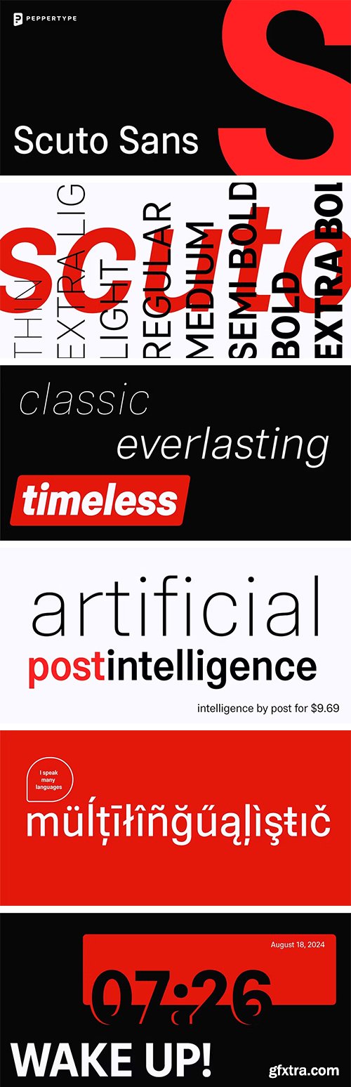 Scuto Sans Font Family 16xOTF Scuto Sans Font Family 16xOTF