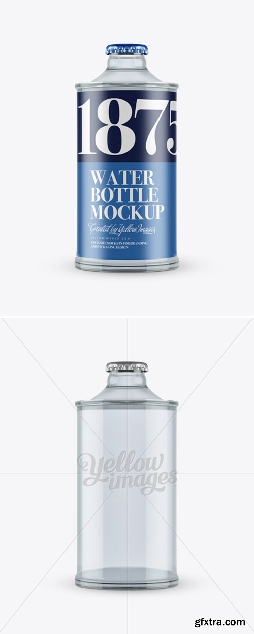 YellowImages - Clear Glass Water Bottle Mockup 13647