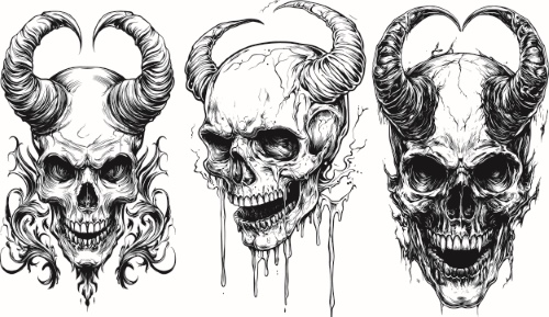 Decorated Skullz 33xPNG, 2xAI