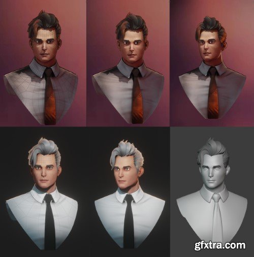 Gumroad - Flycat - Male head Modeling in Blender