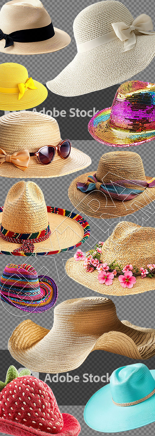 Summer Hats, Transparent 36xPNG