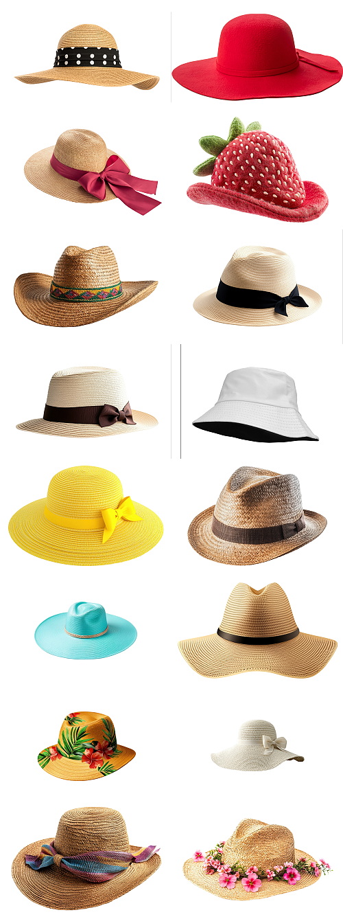 Summer Hats, Transparent 36xPNG