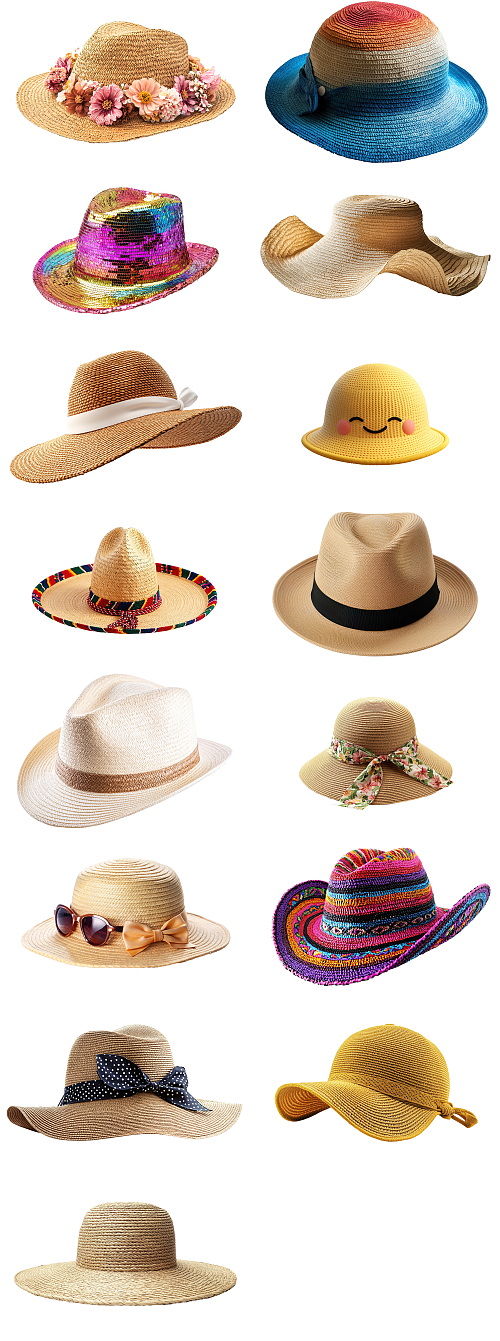 Summer Hats, Transparent 36xPNG