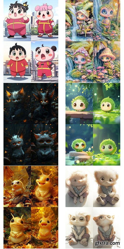 450 MJ Prompts with Sref Codes for Cute Characters