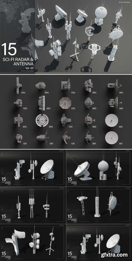 Artstation - Sci-Fi Radar and Antenna Vol 01