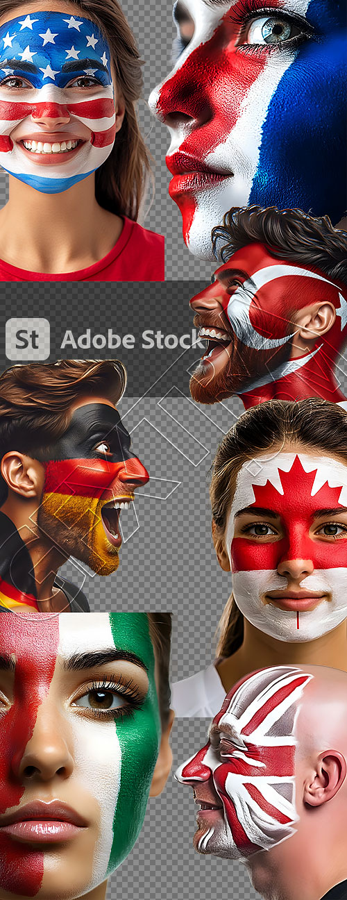 Soccer Fun with Painted Faces 20xPNG