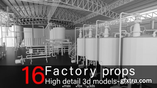 Artstation - 16 Factory Props-High detail 3d models- Vol 05