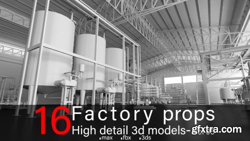 Artstation - 16 Factory Props-High detail 3d models- Vol 05