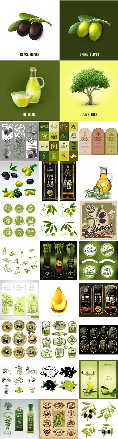 Olive Oil Design Elements #2, 25xEPS