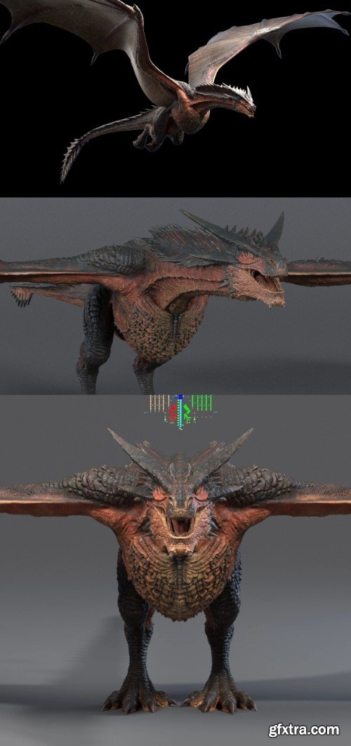 Gumroad - The Tyrant Dragon - Maya Rig