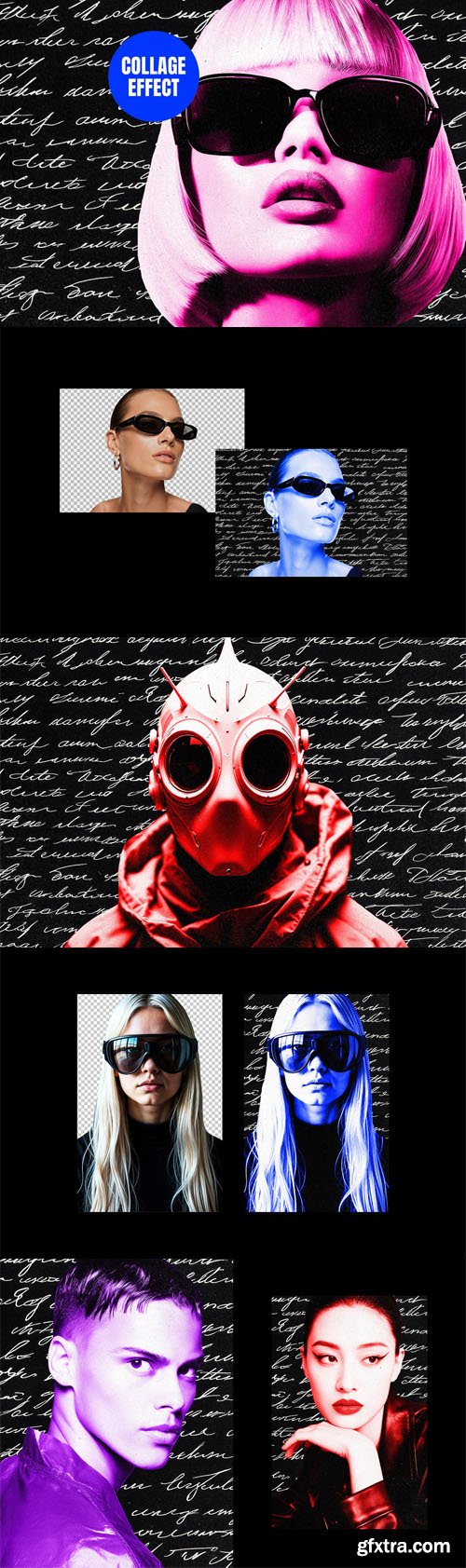 Collage Text Photo Effect for Photoshop