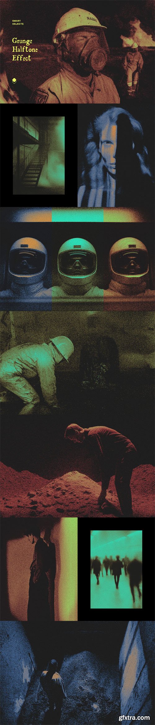 Grunge Halftone Photo Effect for Photoshop