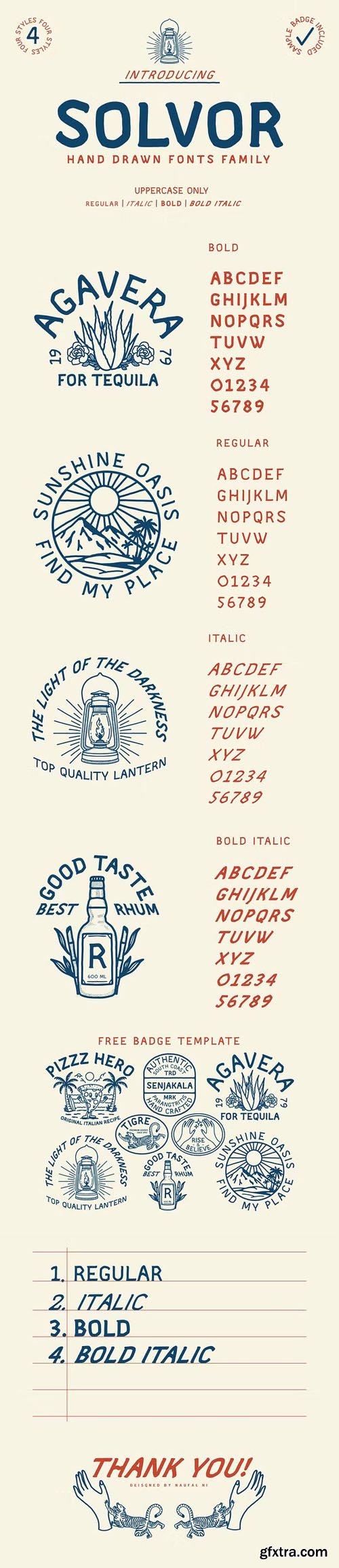 SOLVOR - Thin Hand Drawn Serif Font Family +Extra Badges