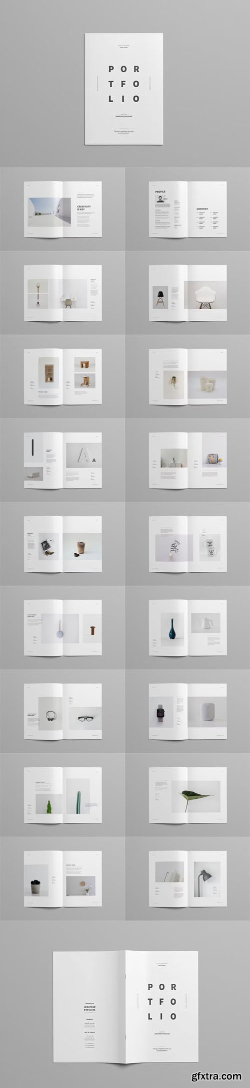 Minimal Portfolio - Brochure/Catalog INDD Template for InDesign [38 Pages]
