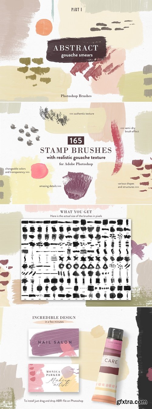 CreativeMarket - Abstract Gouache Smears - PS Brushes 3088735
