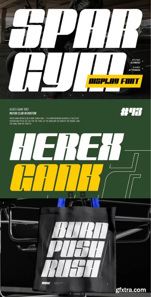 Creativemarket - Spargym - Bold & Modern Italic Geometric Display