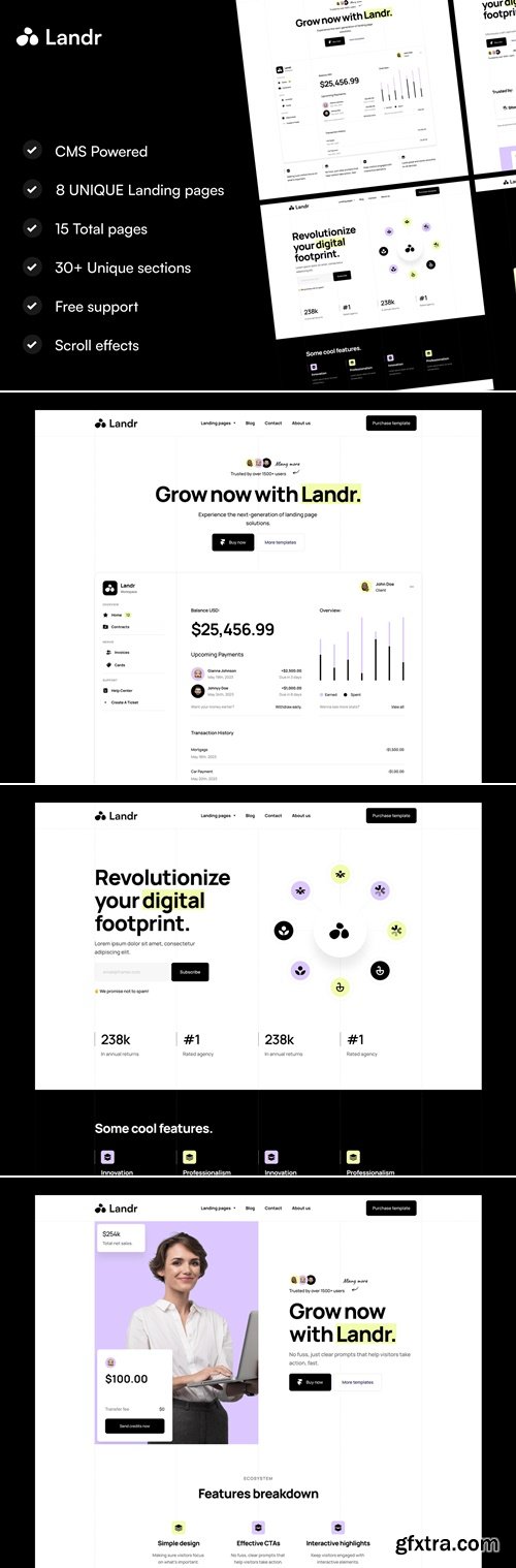 Landr Framer template