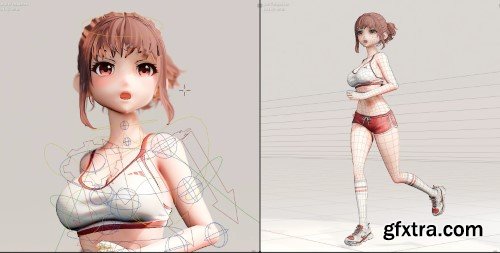 Gumroad - Anime Run - Blender modelling full process videos and Project files