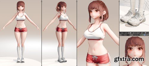Gumroad - Anime Run - Blender modelling full process videos and Project files