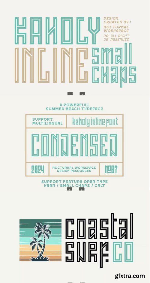 The Kaholy Inline Condensed Font