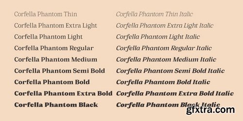 Corfella Phantom Font Family