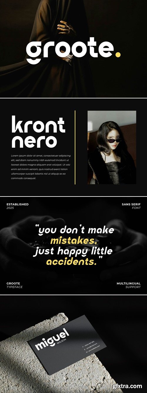 CreativeMarket - Groote - Geometric Sans Logo Font 291776827