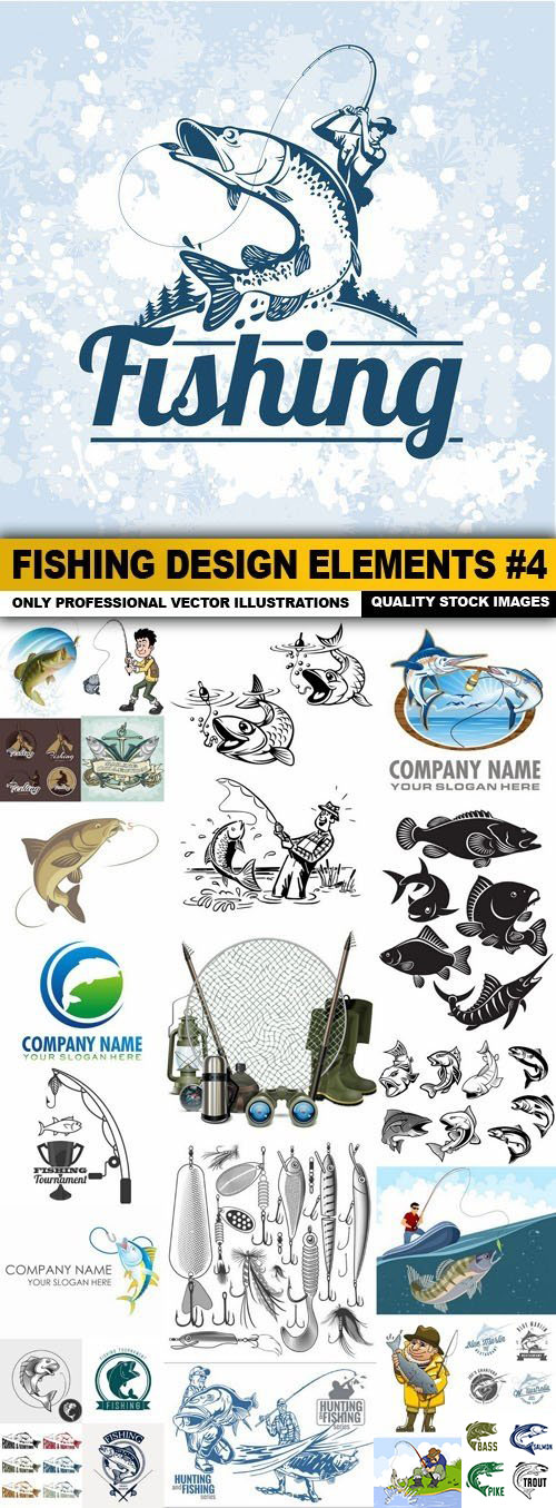 Fishing Design Elements #4, 26xEPS