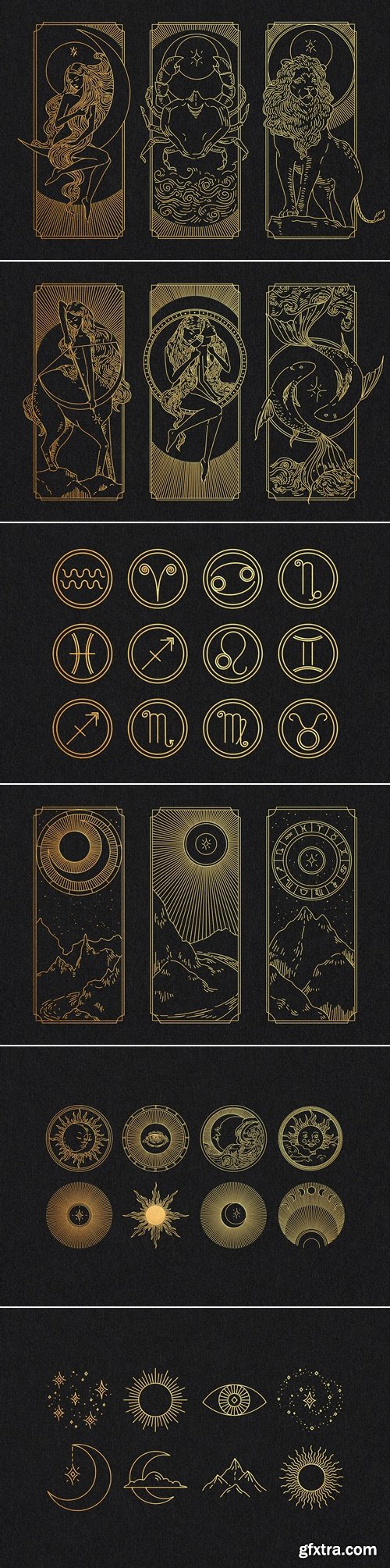 CreativeMarket - Zodiac Graphic Elements Kit 6131607