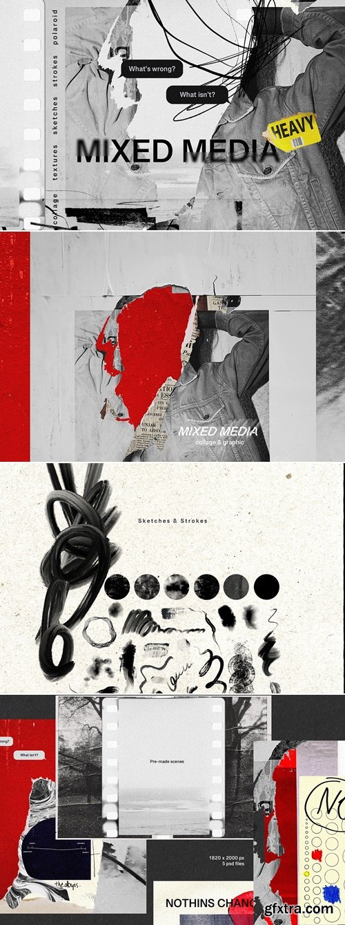 CreativeMarket - Mixed Media. Collage & Abstract art 13410106