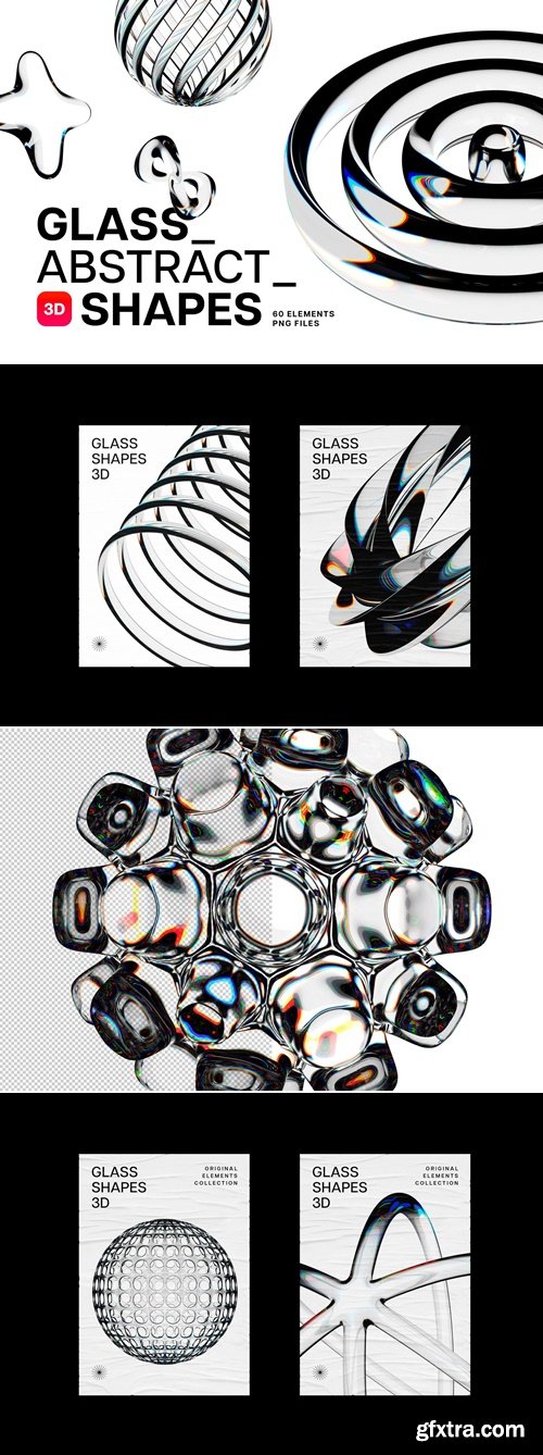 Pixelbuddha - 3D Glass Abstract Shapes 5224