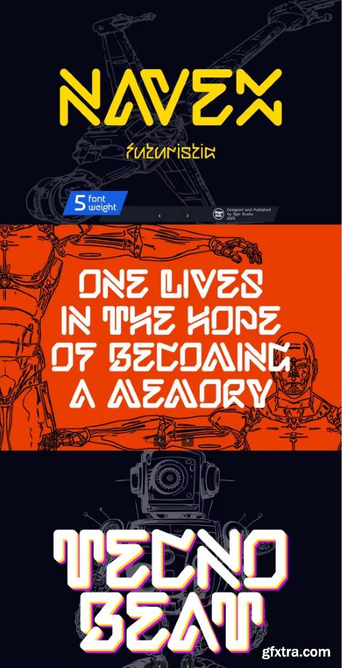 Navex - Futuristic Monoline Typeface